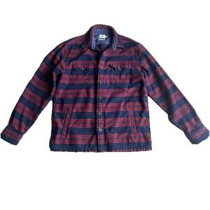 Faherty Men's Striped Yukon Brushed Shacket Medium Organic Cotton Jacket